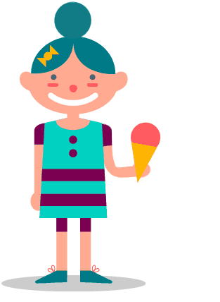 小女孩的冰淇淋掉在地上。